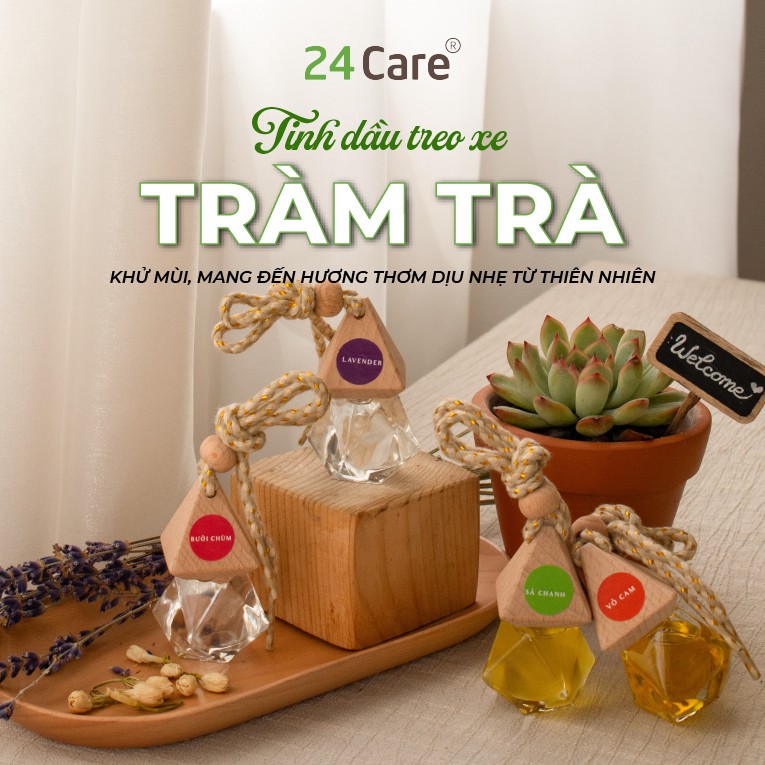 Lọ treo xe tinh dầu Tràm Trà 24Care - 7ml