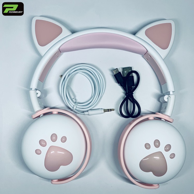 Tai Nghe Chụp Tai, Tai Nghe Bluetooth Tai Mèo BK1 Đèn LED Đổi Màu Âm Thanh Cực Hay | BigBuy360 - bigbuy360.vn