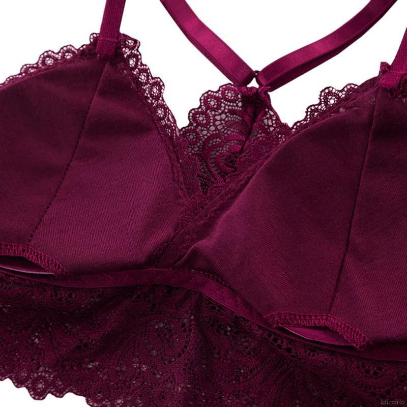 Set áo ngực 2 dây &amp; quần lót nữ thêu ren sexy