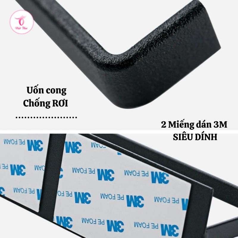 Móc dán tường treo giấy ăn Việt Thư bằng chất liệu thép cac bon chống gỉ  22 x 6 cm