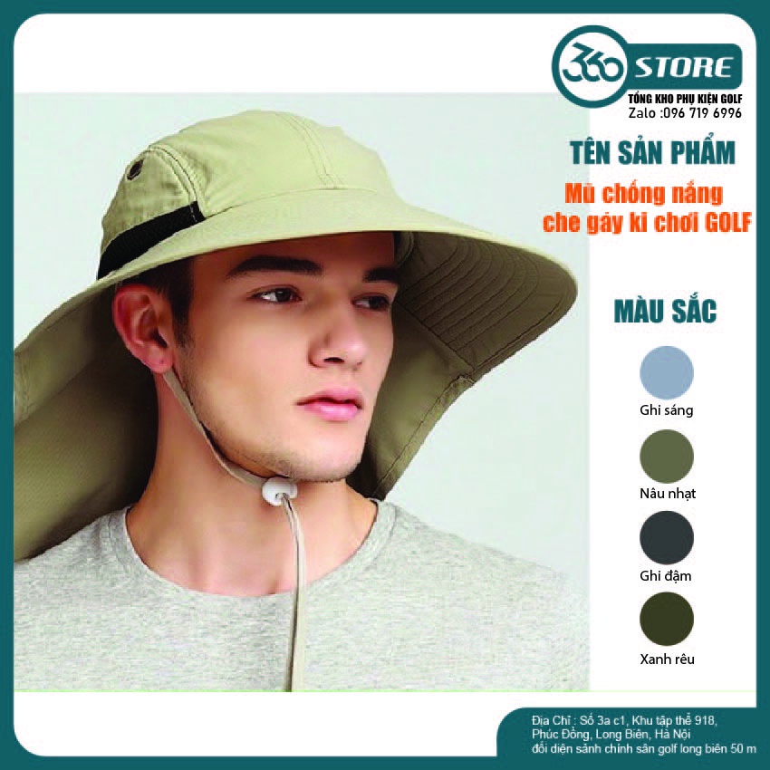 Mũ Chống Nắng Khi Chơi Golf Nam Nữ, Nón Chống Nắng Loại Che Gáy Ngăn Chặn Tia UV