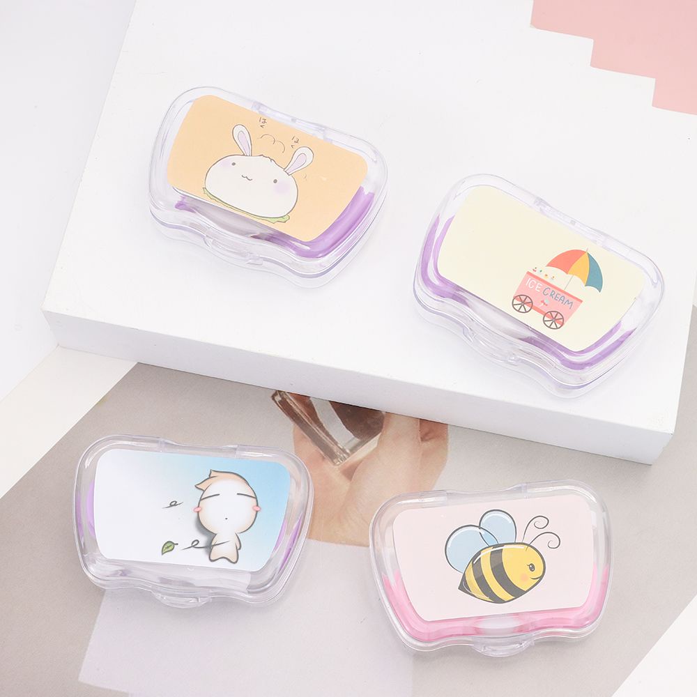 Hộp Đựng Kính Áp Tròng Mini Kèm Gương In Họa Tiết Hoạt Hình Dễ Thương Cho Unisex