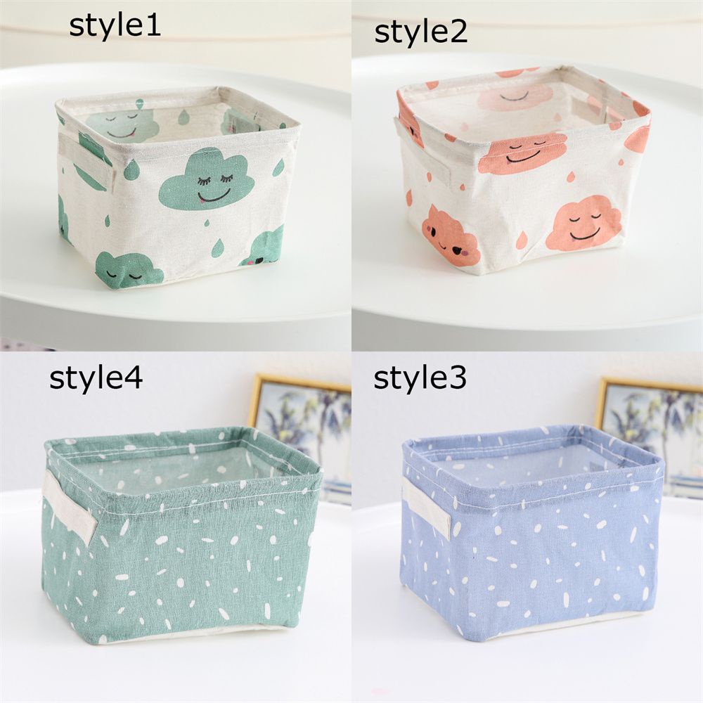 Giỏ đựng đồ bằng vải linen cotton có thể gấp gọn tiện dụng cho gia đình/ văn phòng