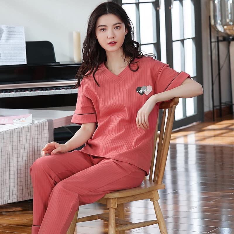 SH626 Bộ mặc nhà nữ quần lửng thun cotton cao cấp hàng nhập
