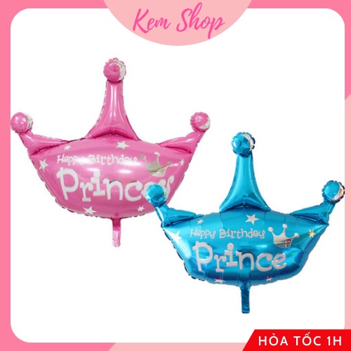 Bóng Hình Vương Miện Hồng/Xanh Trang Trí Sinh Nhật - K187