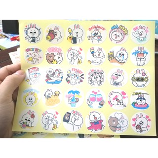 🔥SET 30 HÌNH DÁN STICKERS - THỎ LINE 🔥