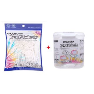 Com bo 1 bịch + 1 hộp tăm chỉ nha khoa okamura