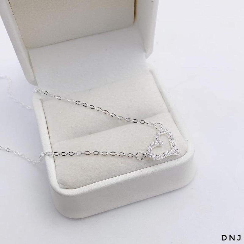 Dây chuyền nữ bạc thật treo mặt tim đính đá siêu xinh - Kho sỉ bạc Nhất Linh