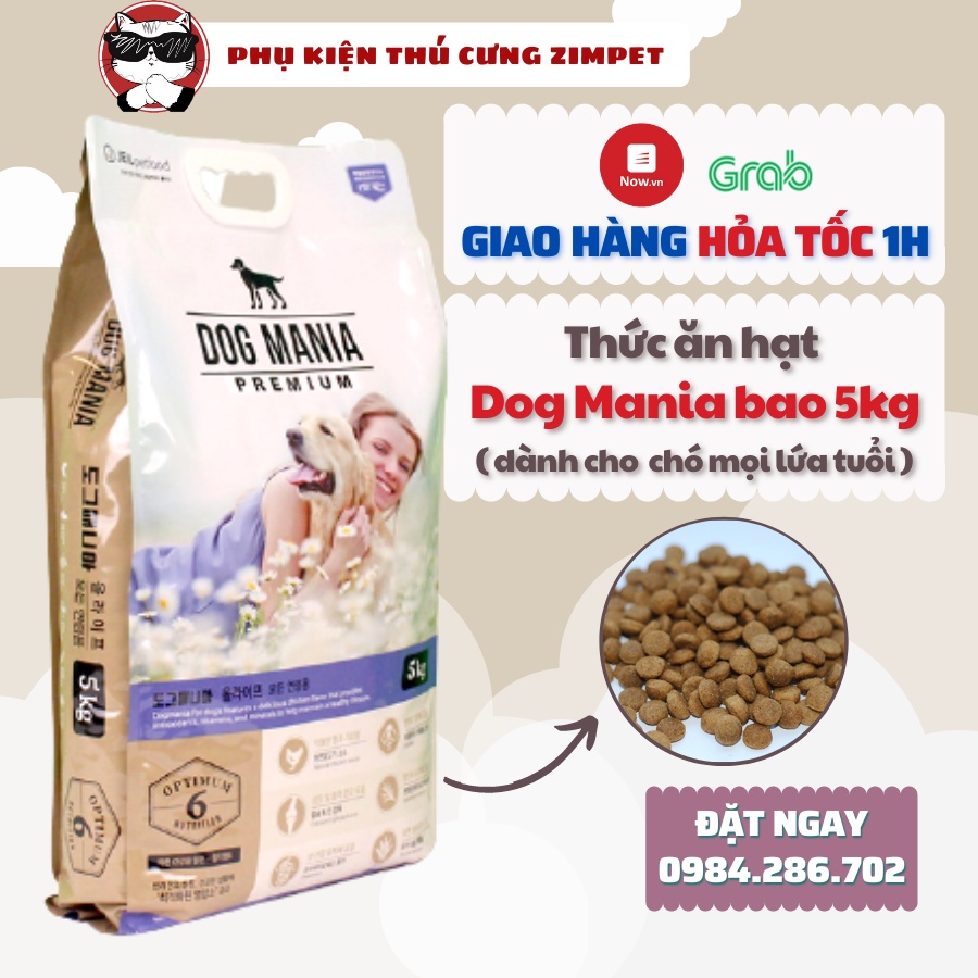 Thức ăn hạt cho chó Dog Mania bao hãng 5kg