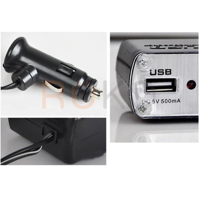 Bộ chia 3 cổng tẩu sạc và 1 cổng USB cho ô tô