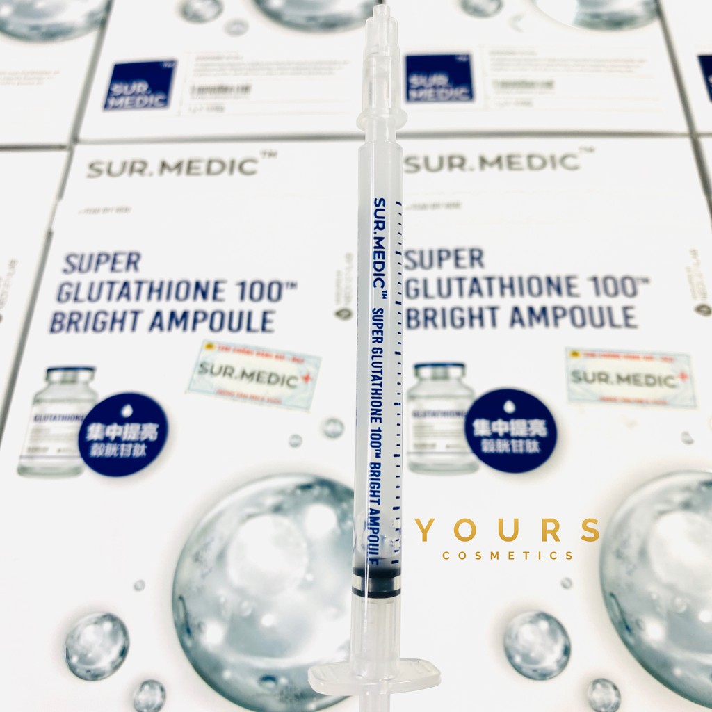 [Auth Hàn] Serum Truyền Trắng Sur.Medic + Super Glutathione 100 Bright Ampoule - Có Chứng Nhận An Toàn Bộ Y Tế