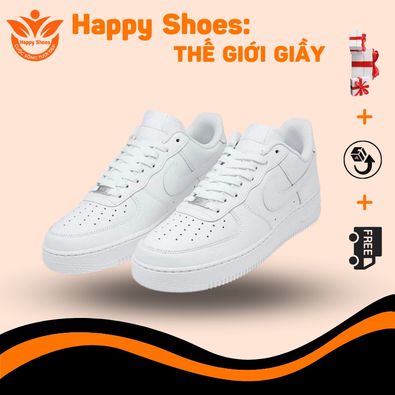 Giầy Thể Thao Nam Nữ Nike_Air Force 1 Full Trắng - Giày Sneaker AF1 All White Đế Cao Êm Ái, Ôm Chân Dáng Chuẩn