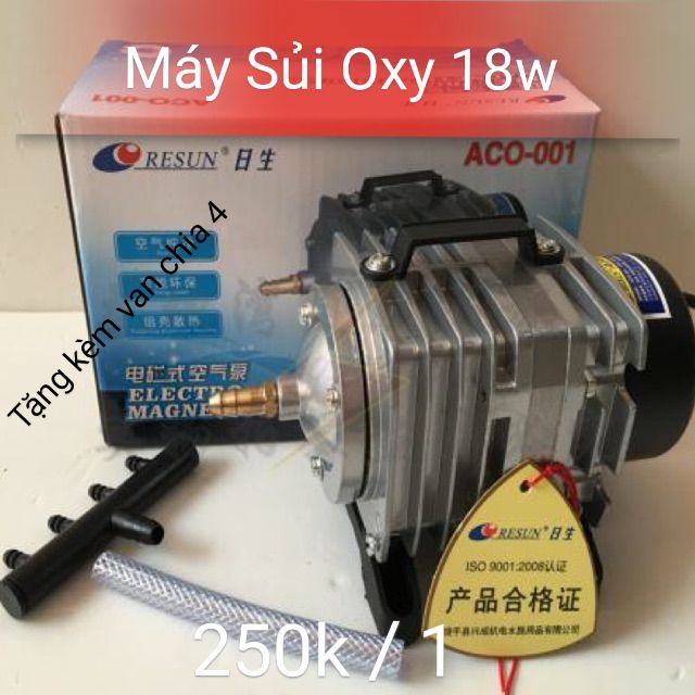 Máy Oxy 18w Resun ACO 001 - 002 - 003 - 004 - 006 - Tặng Kèm Van Chia 4 - Guppy Xanh