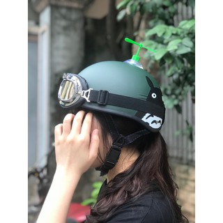 Mũ bảo hiểm 1/2 TOTORO XANH+KÍNH PHI CÔNG+CHONG CHÓNG