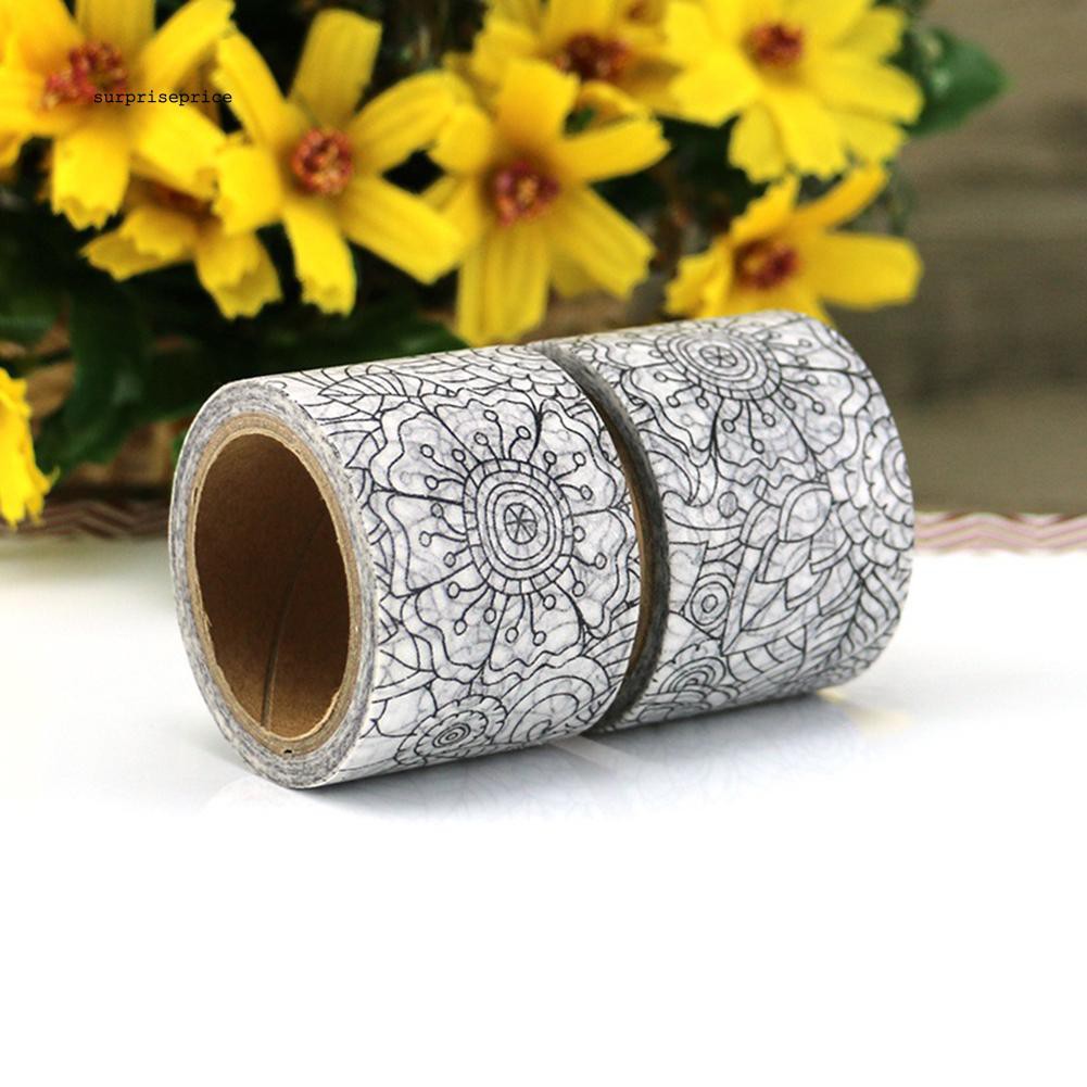 Cuộn giấy in họa tiết hoa có thể tô màu để trang trí bắt mắt