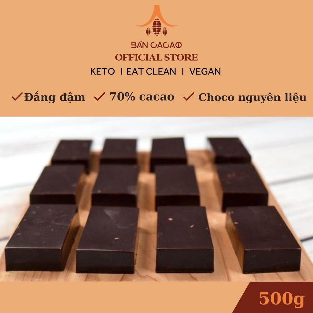 Chocolate 70% đắng đậm 500g - Chocolate nguyên liệu