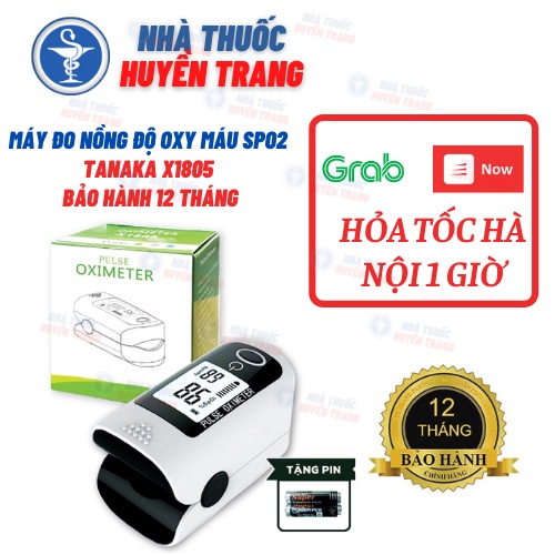 [HỎA TỐC HN] Máy đo nồng độ OXY trong máu, máy đo spo2 và nhịp tim Oxymeter SPO2 TANAKA - X1805 - BẢO HÀNH 12 THÁNG