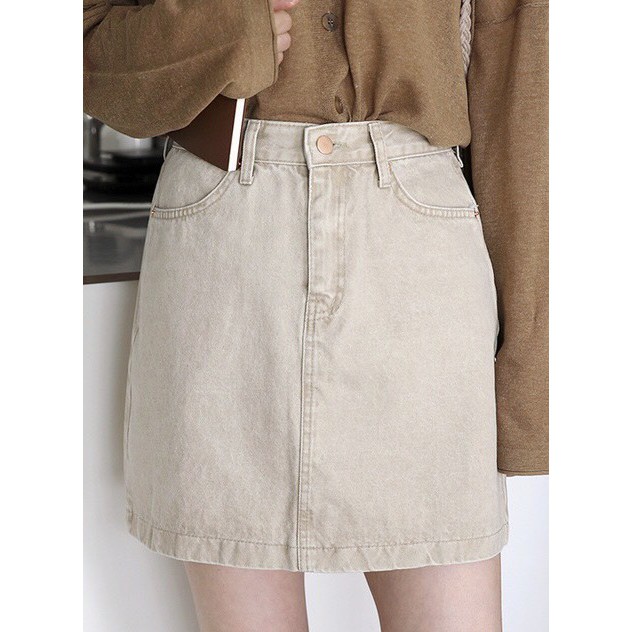 Chân Váy Cạp Cao Chữ A Màu Be Mới Nhất_V30 | BigBuy360 - bigbuy360.vn