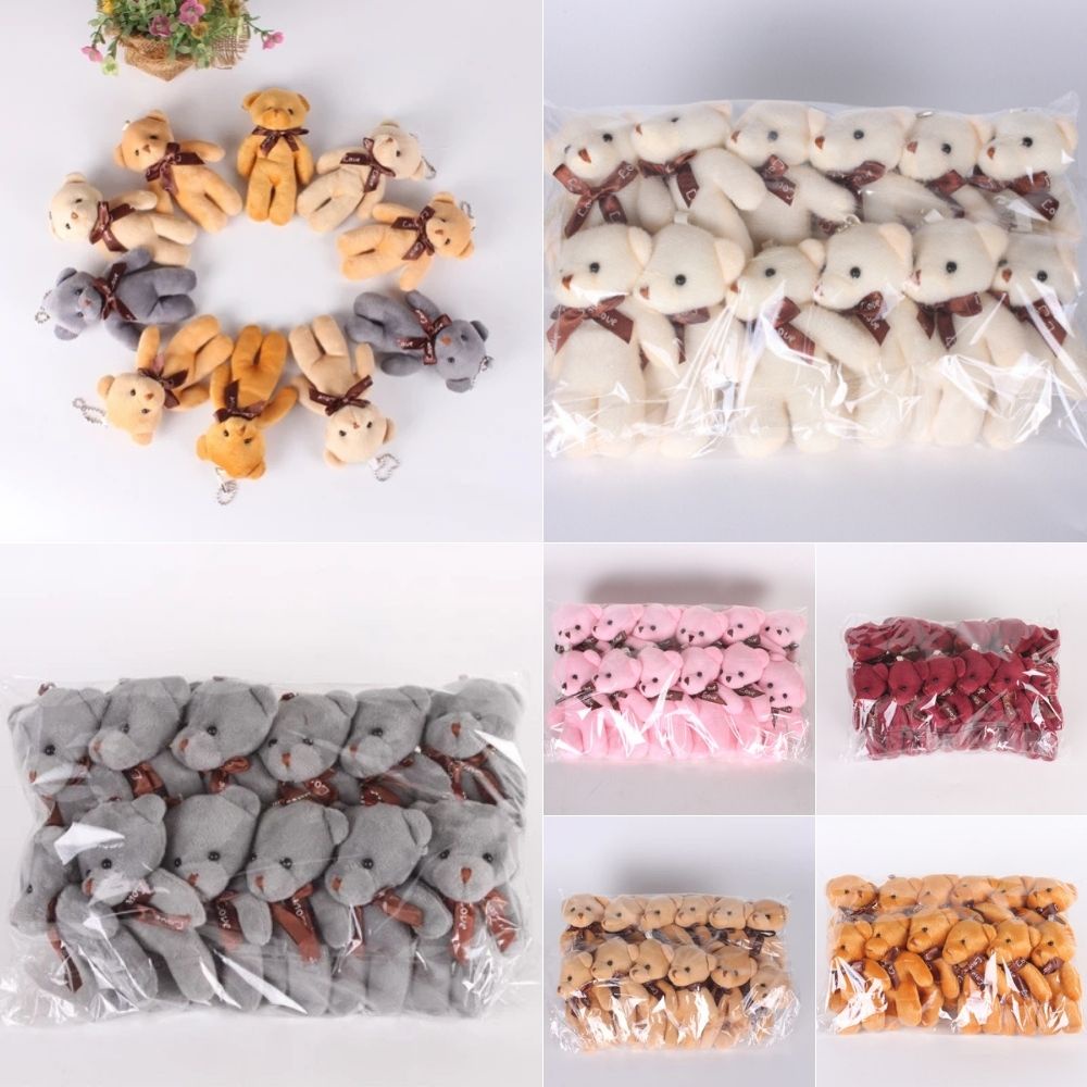 1 móc khóa gấu bông chất liệu PP cotton mềm dễ thương