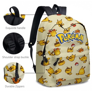 Pokemon kids backpack student backpack Pikachu backpack Camping bag pet elf bundle pocket gift lightweight fashion canvas backpack cute cartoon drawstring bag pencil case