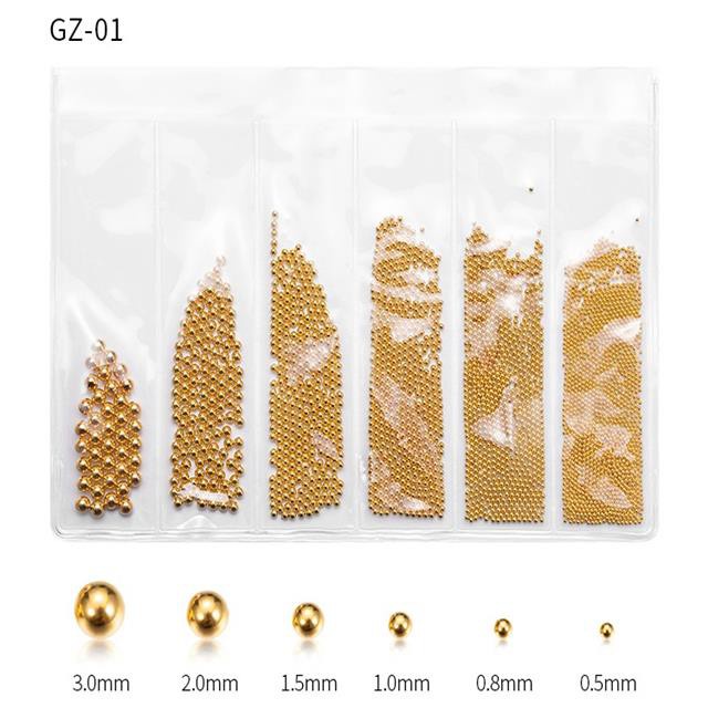 [Hàng mới về] Hộp hạt đính trang trí móng tay với 6 kích cỡ tiện lợi 0.8mm