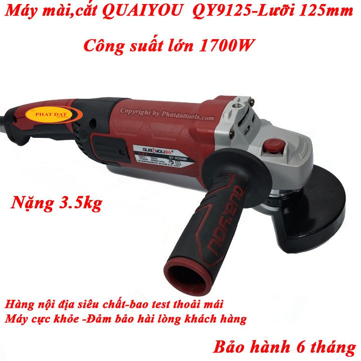 Máy mài cắt đa năng cỡ lớn QUAIYOU 9125 Công suất 1700W-Hàng nội địa chất lượng cao-Bảo hành 6 tháng