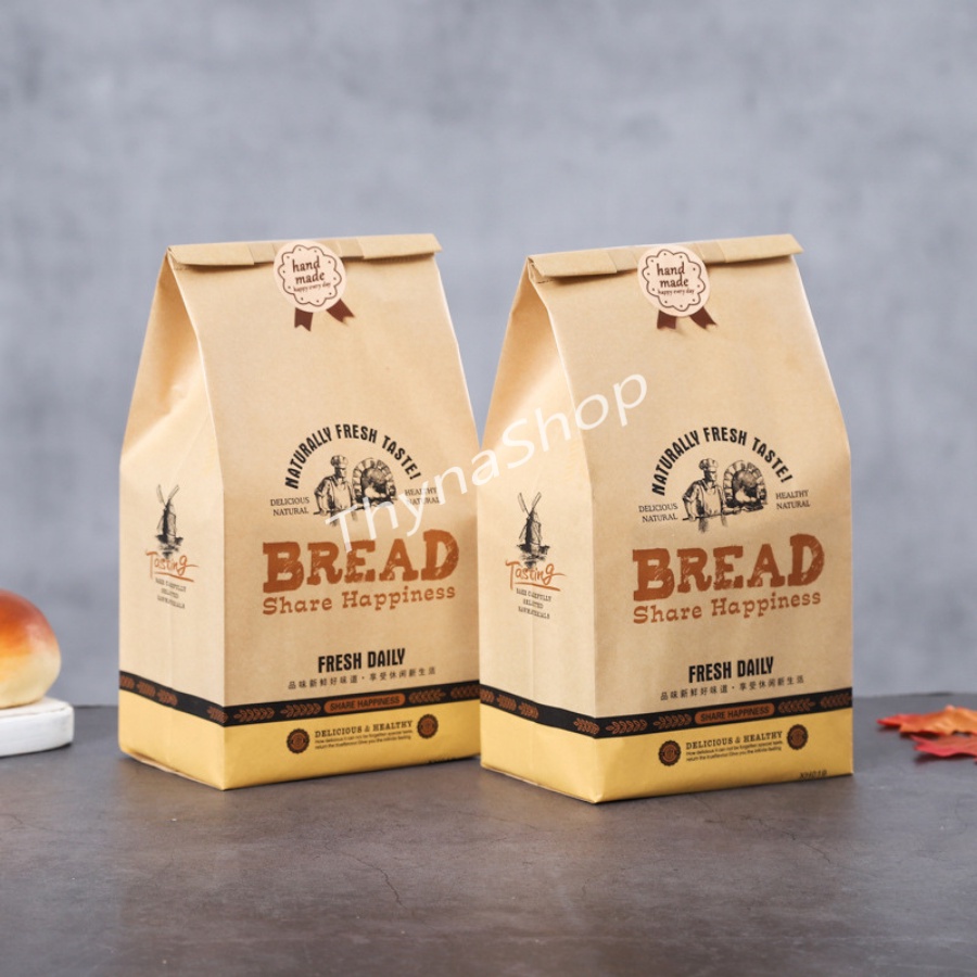 Set 50 túi đựng bánh mì hoa cúc bread dọc và ngàng - Bếp Bánh Thyna