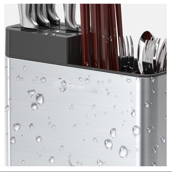 Kệ Đựng Dao Đũa Thìa Inox 304 Chống Rỉ Có Rãnh Thoát Nước Phía Dưới Bảo Quạn Dụng Cụ Nhà Bếp Gọn Gàng Sạch Sẽ