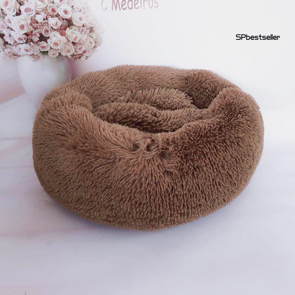 Giường Ngủ Hình Tròn Bằng Vải Bông Giữ Ấm Mùa Đông Cho Thú Cưng