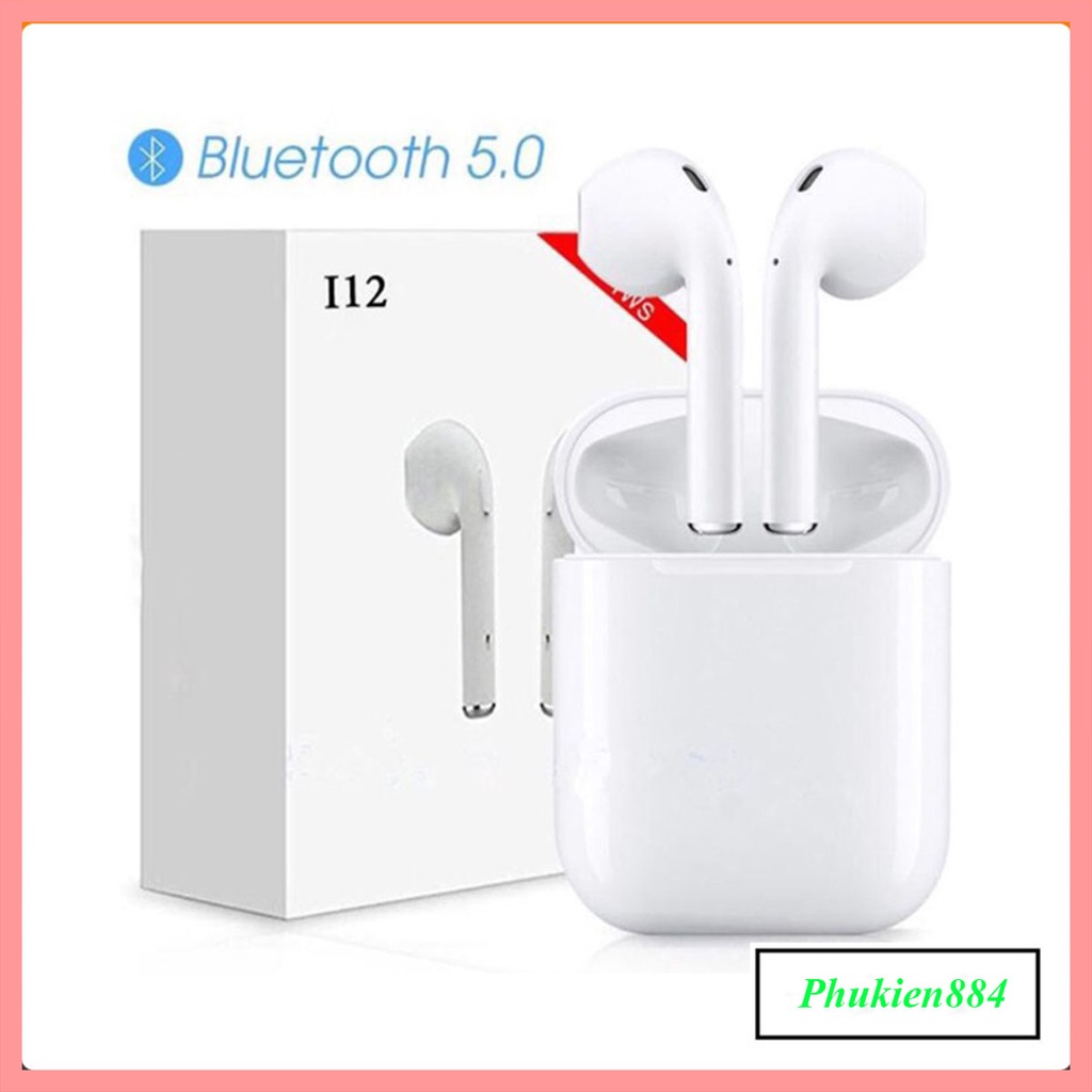 Tai nghe bluetooth không dây cao cấp I12, định vị đổi tên dùng cho IOS và Androi