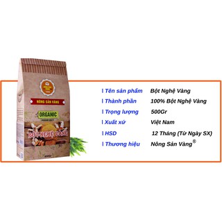 Bột Nông Sản Vàng Nghệ Vàng 500g