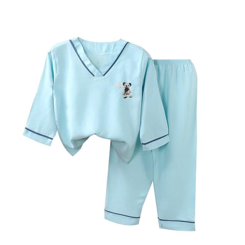 Bộ Đồ Ngủ Dài Tay Cổ Chữ V In Hình Cute Cho Bé Từ 8-28kg, Đồ Bộ Pijama Cho Bé