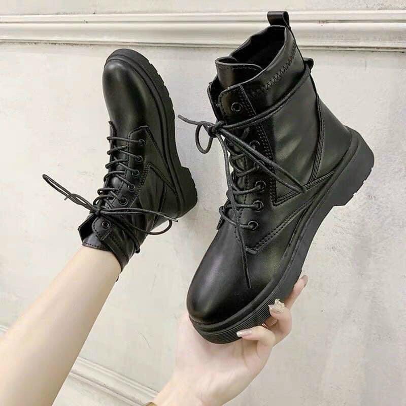giầy bốt cổ cao buộc dây cá tính