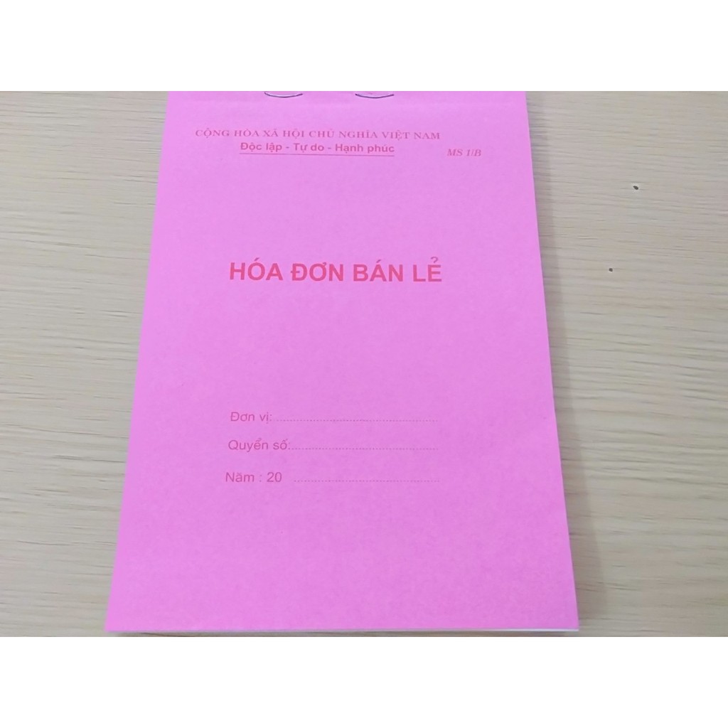 Hoá đơn bán lẻ A5 1 liên loại đẹp.