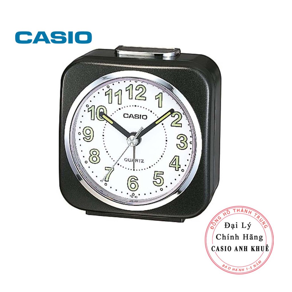 Đồng hồ để bàn Casio TQ-143S-1DF  có đèn ,báo thức, dạ quang ( 7.7×7.6×3.8 cm )