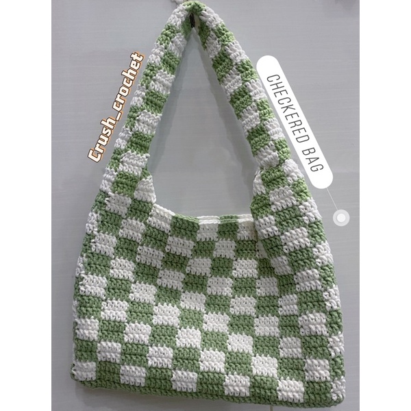 CHECKERED BAG. TÚI LEN CARO HANDMADE