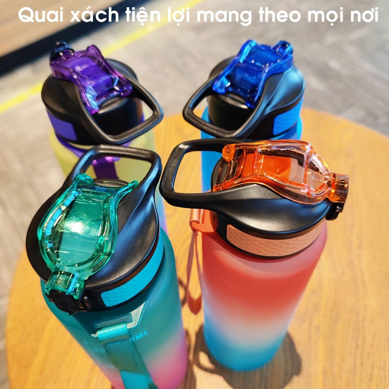 Bình Nước Thể Thao 1 Lít BN/04 Tập Gym Bóng Rổ Đạp Xe Tennis Du Lịch Cho Bé Đi Học, Bình Nhựa Đựng Nước Dễ Thương Cute