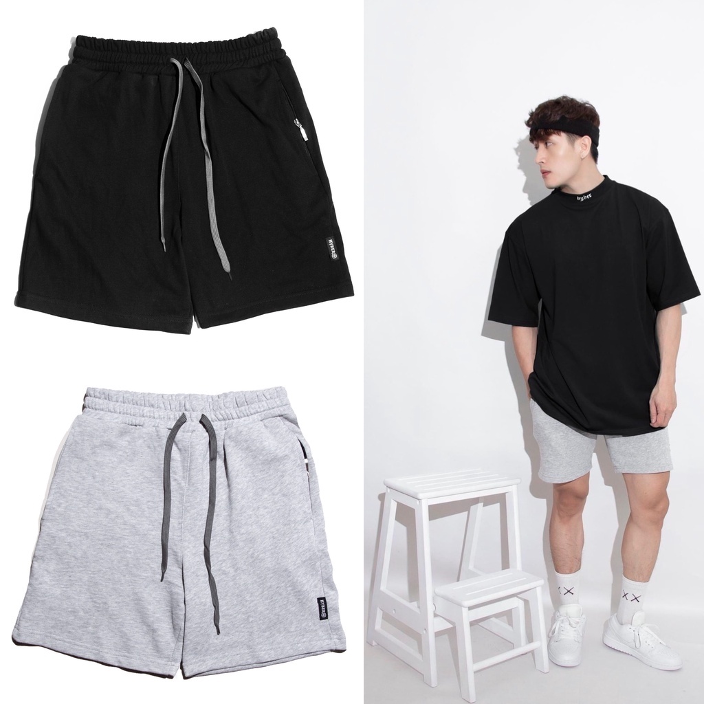 Quần Short Thể Thao Nam | HYBER COTTON SHORT BASIC | Đen - Xám