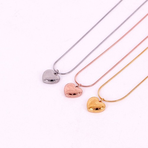 Dây Chuyền Sợi Mì Trái Tim Titan Ko Đen TT 3434