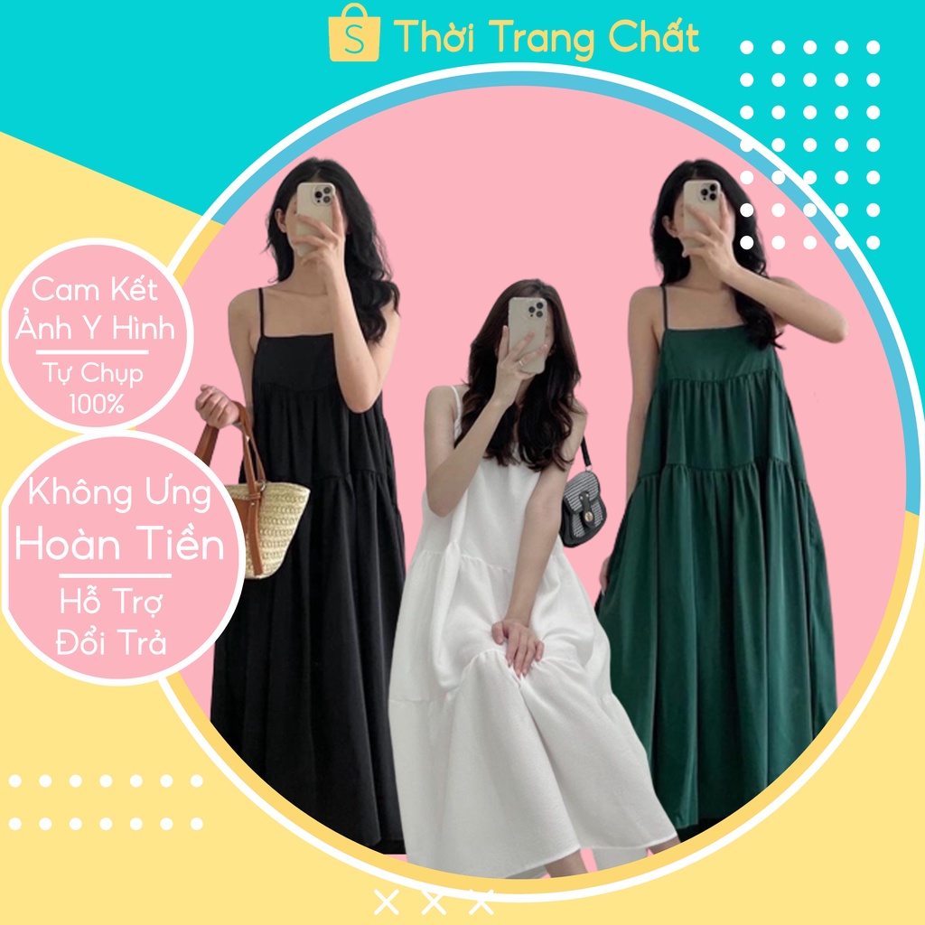 Đầm maxi dài hở lưng đi biển, Váy 2 dây nữ kiểu dáng maxi cổ vuông sexy thích hợp đi biển đi chơi chụp ảnh siêu hot