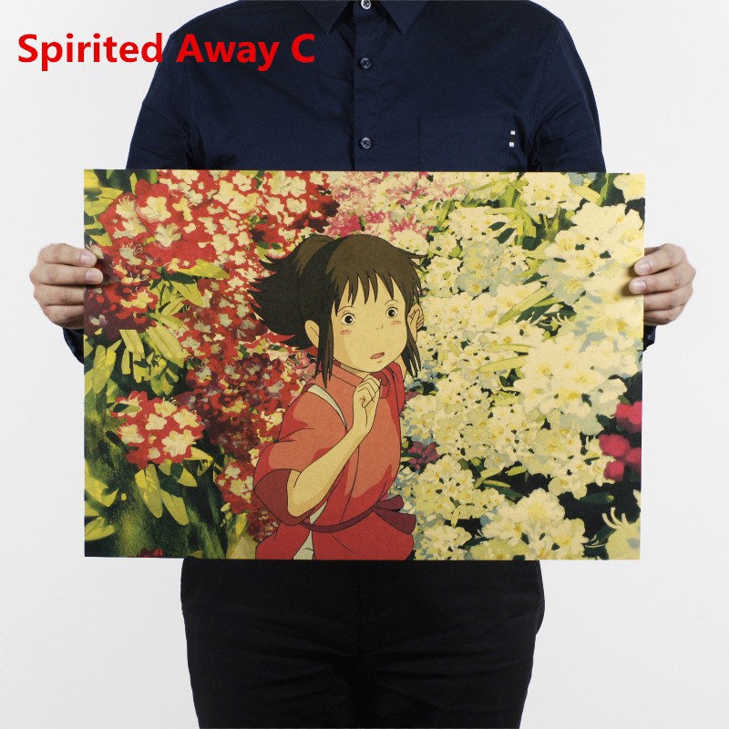 Poster dán tường hình anime Ghibli Nhật Bản tùy chọn