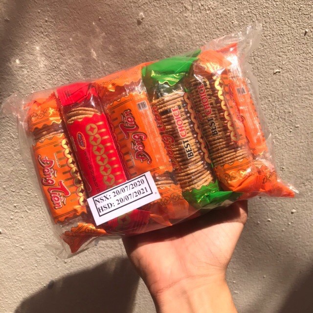 Bịch 10 Gói Bánh Quy Bơ Sữa Đồ Ăn Vặt Ngon Giòn Ngon Tuổi