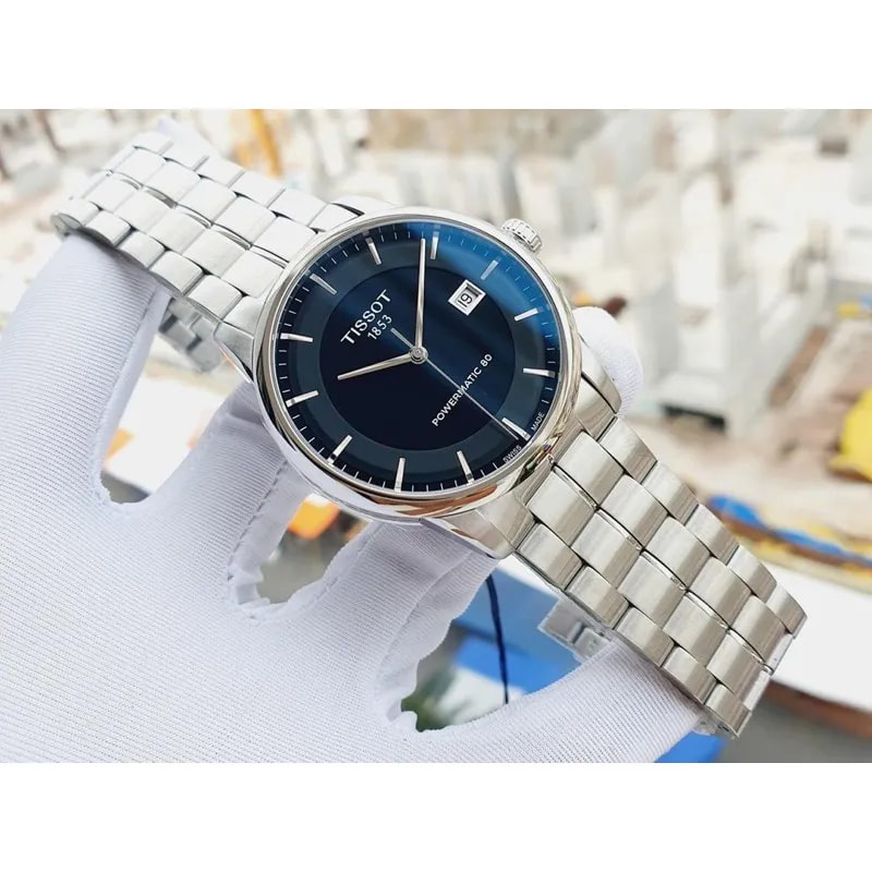 Đồng hồ nam Tissot T0864071105100 dây bạc, mặt đen, máy automatic