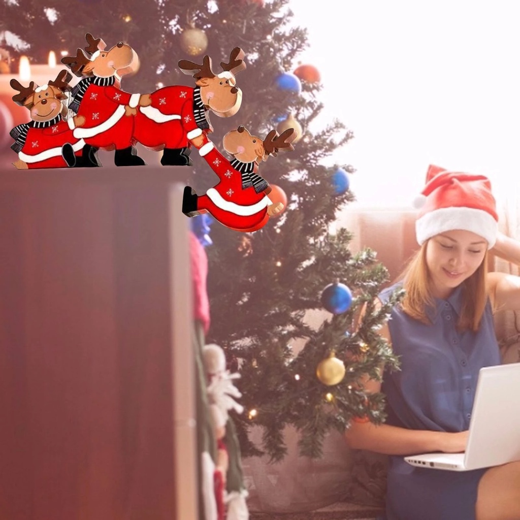 Phụ Kiện Trang Trí Giáng Sinh Hình Ông Già Noel Tuần Lộc Vui Nhộn