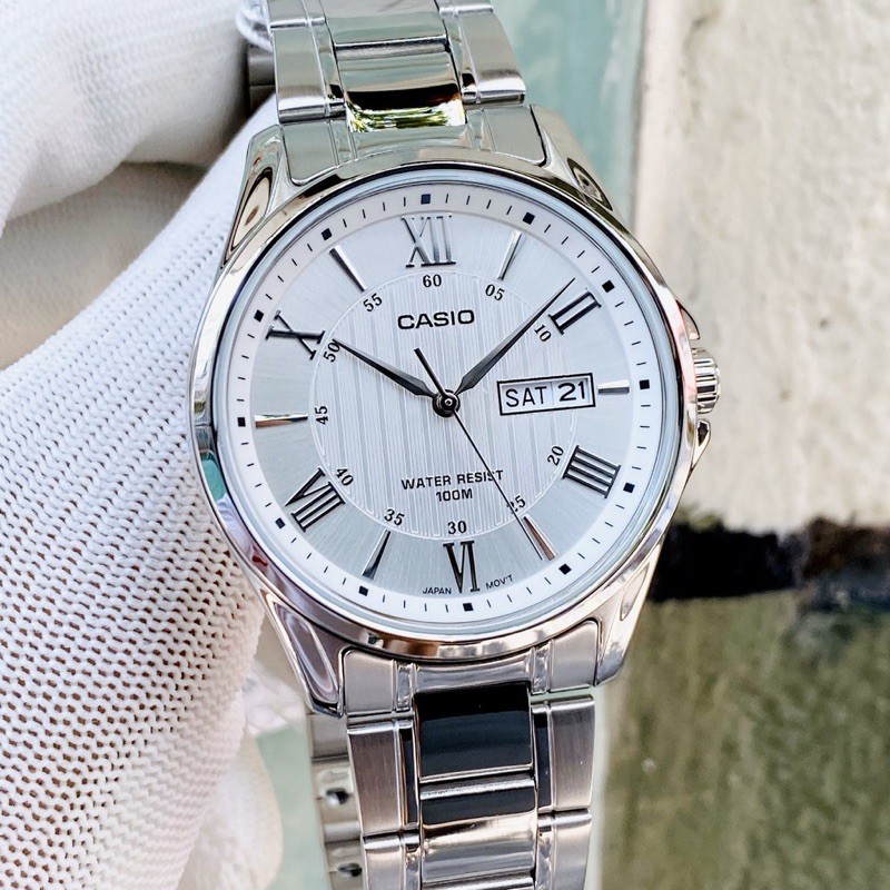 Đồng hồ nam dây kim loại Casio chính hãng Anh Khuê MTP-1384D-7AVDF