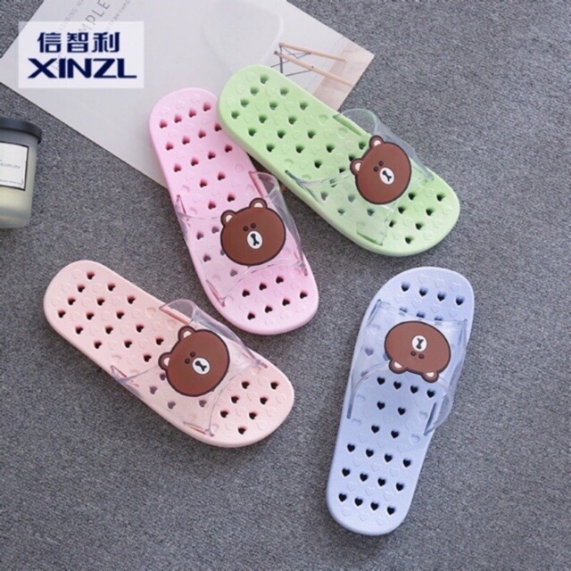 Dép Lỗ Gấu Misha Đi Trong Nhà, Nhà Tắm êm mềm Chân Không Trơn Trượt