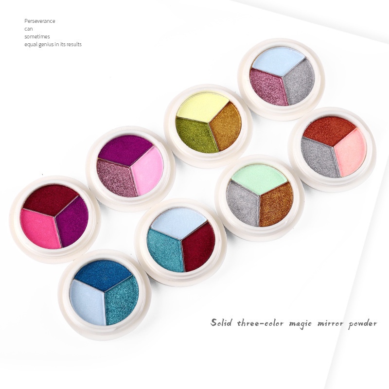 Hộp tráng gương 3 ngăn siêu mịn hiệu ứng siêu sáng, trang trí móng tay