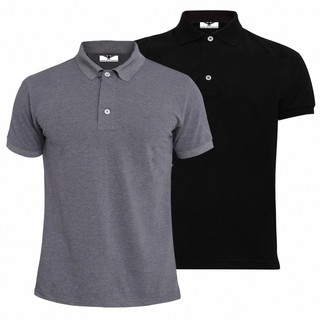 COMBO 2 Áo thun nam vải cá sấu cao cấp, 100% cotton, (Xám đậm, đen), DK03