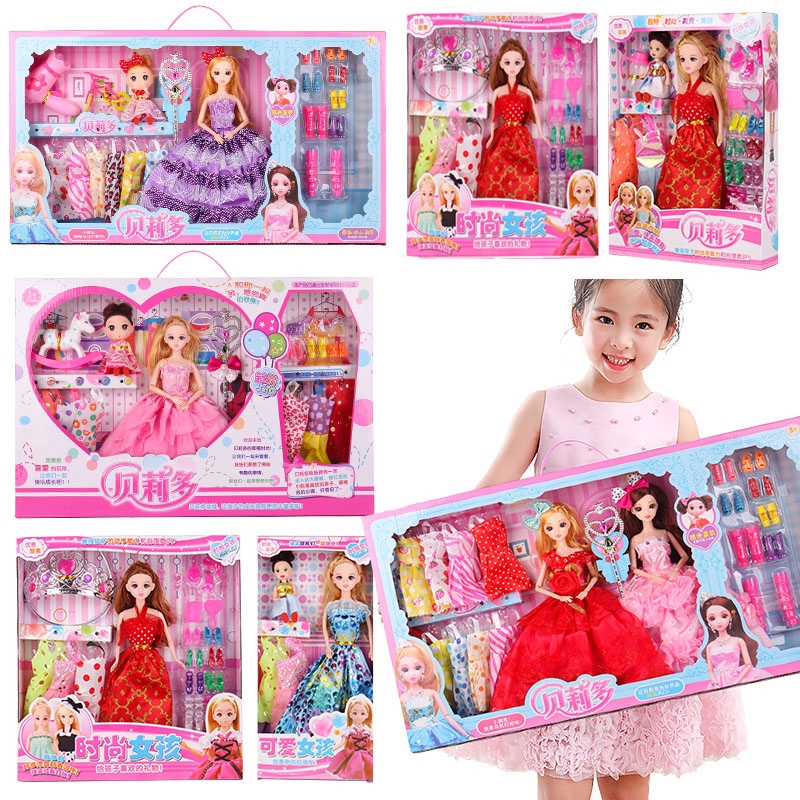 Bộ Đồ Chơi Búp Bê Barbie Đáng Yêu Cho Bé Gái