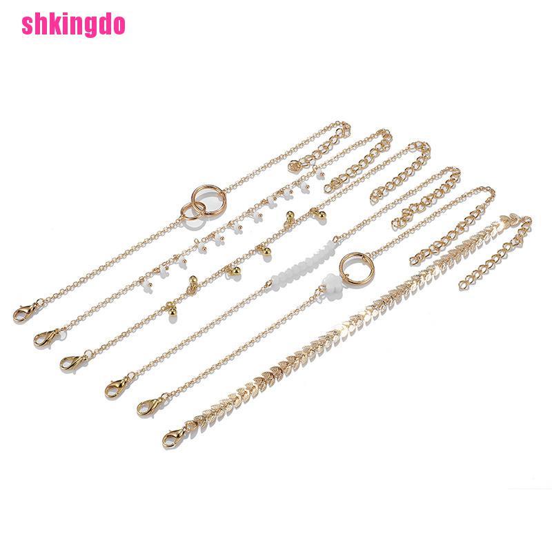 Set 6 vòng đeo tay phong cách Boho thời trang cho nữ